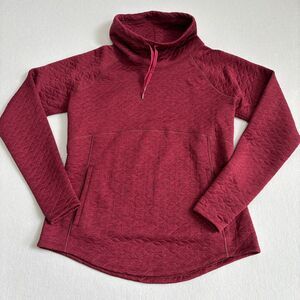 Marmot Annie Quilted Pullover Sweatshirt Women's XL Burgundy Cowl Turtle Neck